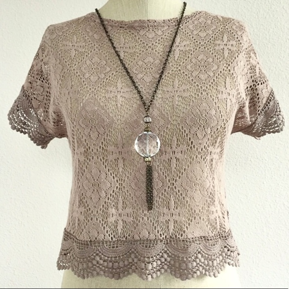 Crochet & Lace Top - Picture 3 of 5